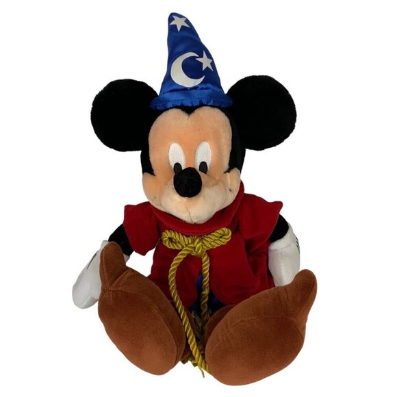 Walt Disney World Sorcerer Mickey Mouse Plush 18 inch Stuffed Toy Fantasia - Picture 1 of 9